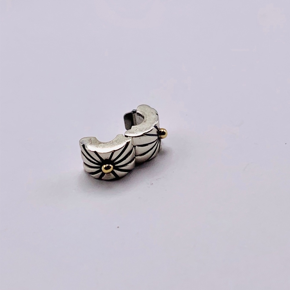 🎉 SALE 🎉 EUC Pandora 790216 Sterling Silver & 14k Yellow Gold Sunburst Clip Bead - Picture 10 of 12
